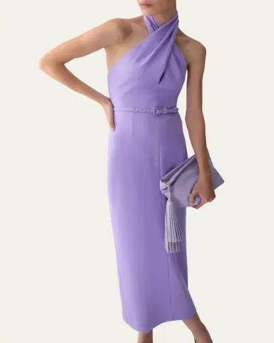 Carolina Herrera Crisscross Halter Midi Dress | Thumbnail 4