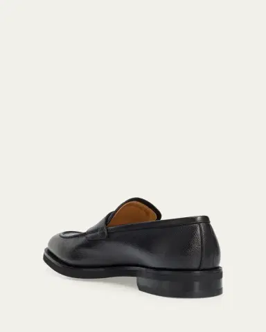 Ferragamo Men's Hammered Leather Penny Loafers | Thumbnail 4