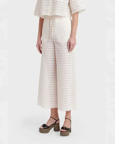 Valentino Garavani Embroidered Eyelet Cotton Drawstring Pants | Thumbnail 3 Valentino Garavani Embroidered Eyelet Cotton Drawstring Pants | Thumbnail 3