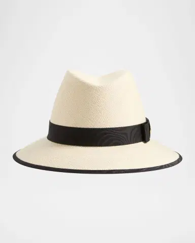 Valentino Garavani VLOGO Straw Fedora | Thumbnail 4 Valentino Garavani VLOGO Straw Fedora | Thumbnail 4