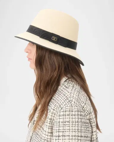 Valentino Garavani VLOGO Straw Fedora | Thumbnail 5 Valentino Garavani VLOGO Straw Fedora | Thumbnail 5