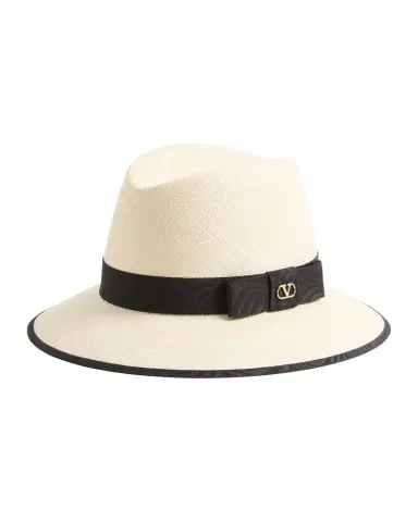 Valentino Garavani VLOGO Straw Fedora | Thumbnail 1 Valentino Garavani VLOGO Straw Fedora | Thumbnail 1