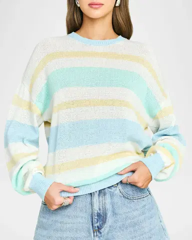 SEROYA Cassian Striped Linen-Blend Sweater | Thumbnail 5 SEROYA Cassian Striped Linen-Blend Sweater | Thumbnail 5