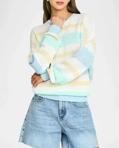 SEROYA Cassian Striped Linen-Blend Sweater | Thumbnail 6 SEROYA Cassian Striped Linen-Blend Sweater | Thumbnail 6
