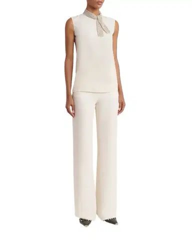 Valentino Garavani Silk Straight Trousers | Thumbnail 1 Valentino Garavani Silk Straight Trousers | Thumbnail 1
