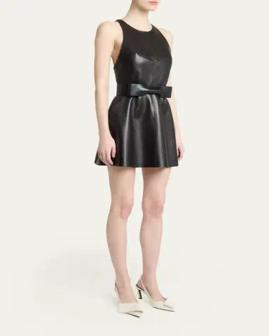Givenchy Racerback Mini Leather Dress | Thumbnail 4 Givenchy Racerback Mini Leather Dress | Thumbnail 4