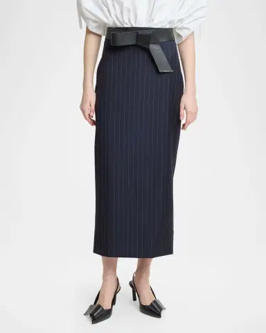 Givenchy Pinstripe Wool Pencil Midi Skirt | Thumbnail 3 Givenchy Pinstripe Wool Pencil Midi Skirt | Thumbnail 3