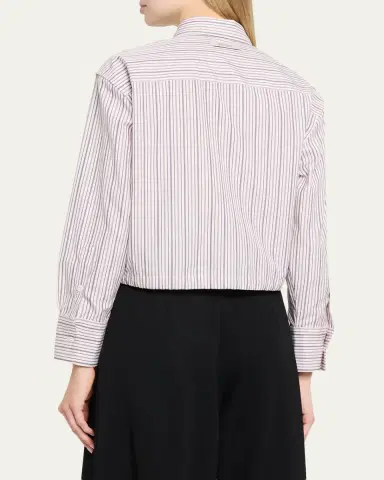 WE-AR4 The CC Striped Drawstring Cotton Shirt | Thumbnail 3