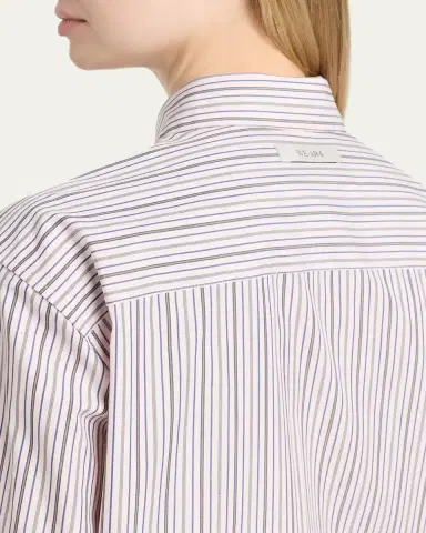 WE-AR4 The CC Striped Drawstring Cotton Shirt | Thumbnail 5