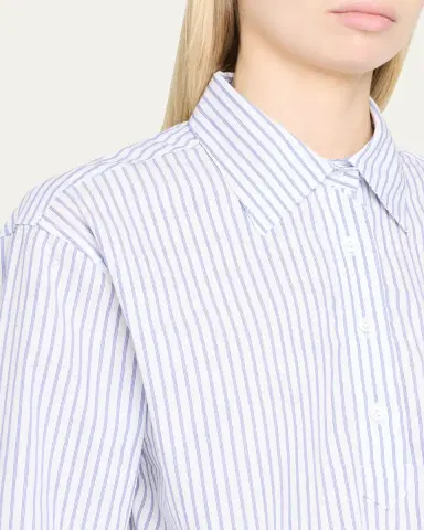 WE-AR4 The CC Striped Drawstring Cotton Shirt | Thumbnail 6