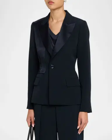 Jason Wu Collection Tailored Satin-Trim Blazer | Thumbnail 3 Jason Wu Collection Tailored Satin-Trim Blazer | Thumbnail 3
