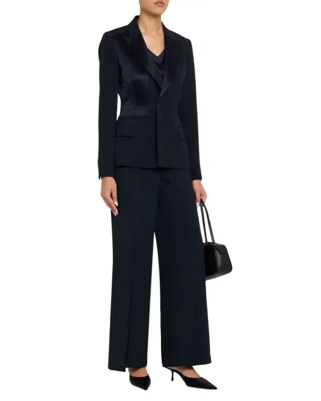 Jason Wu Collection Asymmetric Pleat Straight-Leg Cady Trousers