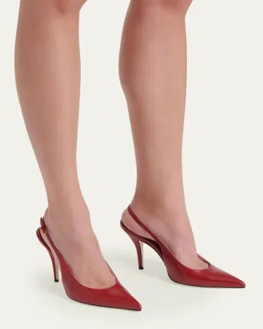 Valentino Garavani 100mm Cuttie Leather Slingback Pumps | Thumbnail 2