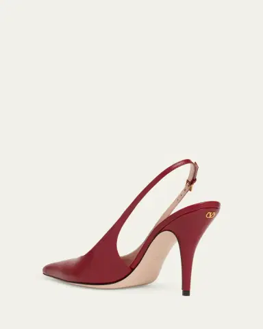 Valentino Garavani 100mm Cuttie Leather Slingback Pumps | Thumbnail 4