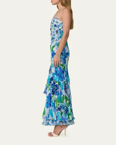 Diane von Furstenberg Eileen Beaded Floral-Print Maxi Dress | Thumbnail 4 Diane von Furstenberg Eileen Beaded Floral-Print Maxi Dress | Thumbnail 4
