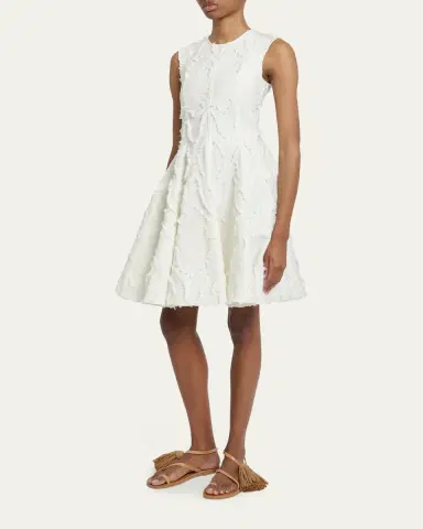 Erdem Textured Denim Fit-&-Flare Mini Dress | Thumbnail 2 Erdem Textured Denim Fit-&-Flare Mini Dress | Thumbnail 2