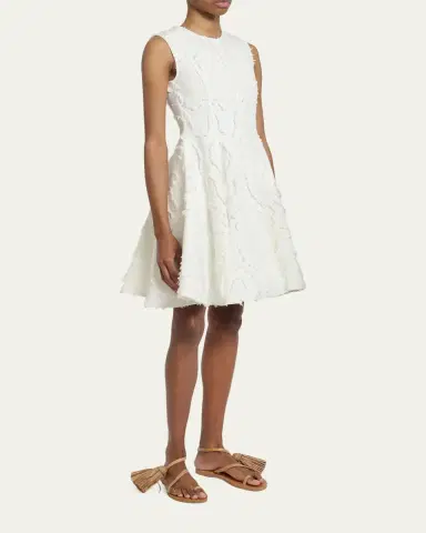 Erdem Textured Denim Fit-&-Flare Mini Dress | Thumbnail 4 Erdem Textured Denim Fit-&-Flare Mini Dress | Thumbnail 4