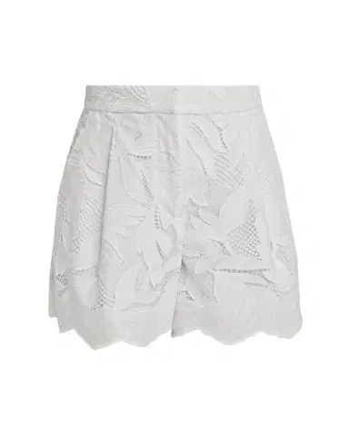 Erdem Floral Cutwork Cotton Pleated Shorts | Thumbnail 1 Erdem Floral Cutwork Cotton Pleated Shorts | Thumbnail 1