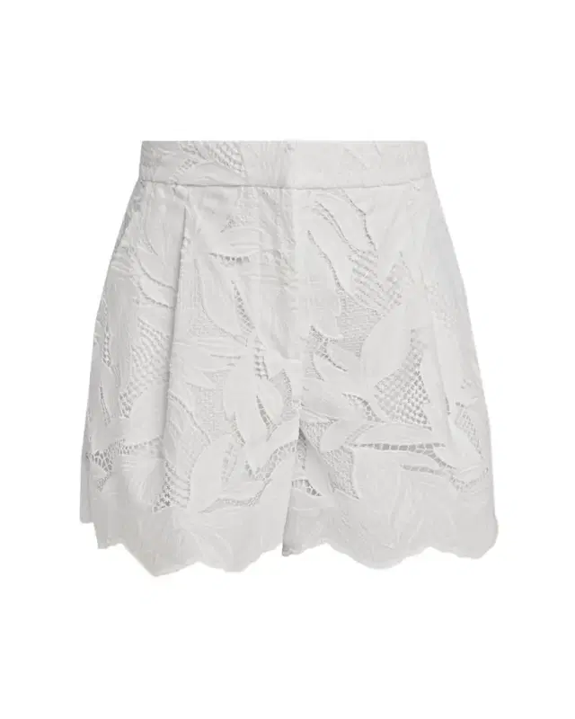 Erdem Floral Cutwork Cotton Pleated Shorts