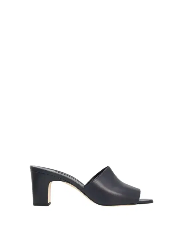 Manolo Blahnik 70mm Rapallabar Open-Toe Leather Mules