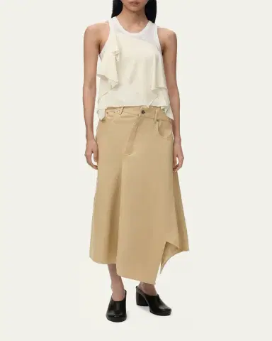 Loewe Asymmetric Cotton Midi Skirt | Thumbnail 2 Loewe Asymmetric Cotton Midi Skirt | Thumbnail 2