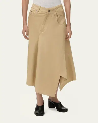 Loewe Asymmetric Cotton Midi Skirt | Thumbnail 4 Loewe Asymmetric Cotton Midi Skirt | Thumbnail 4