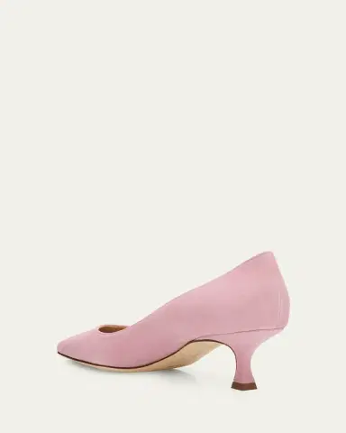 Manolo Blahnik Srila Suede Kitten Heel Pumps | Thumbnail 2 Manolo Blahnik Srila Suede Kitten Heel Pumps | Thumbnail 2