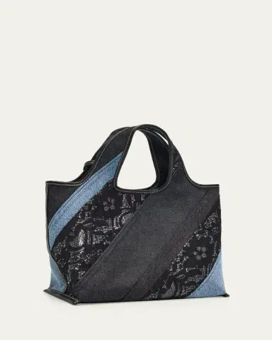 3.1 Phillip Lim Patchwork Lace & Denim Mini Market Tote Bag | Thumbnail 3 3.1 Phillip Lim Patchwork Lace & Denim Mini Market Tote Bag | Thumbnail 3