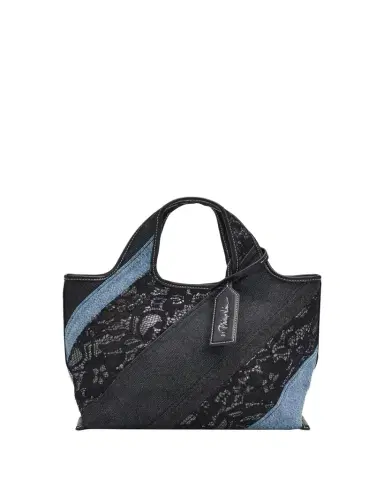 3.1 Phillip Lim Patchwork Lace & Denim Mini Market Tote Bag | Thumbnail 1