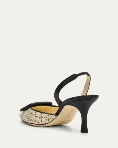 Manolo Blahnik 70mm Mayslibi Raffia Slingback Pumps | Thumbnail 2 Manolo Blahnik 70mm Mayslibi Raffia Slingback Pumps | Thumbnail 2