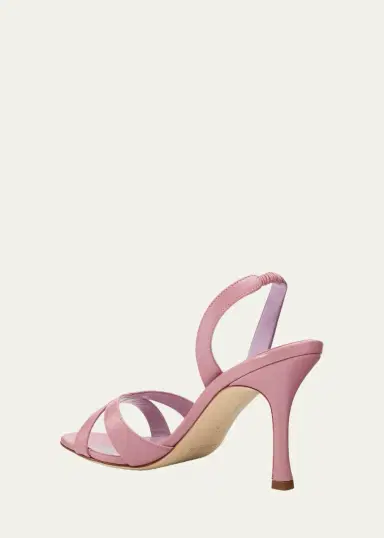 Manolo Blahnik 90mm Callasli Crossover Leather Slingback Sandals | Thumbnail 2 Manolo Blahnik 90mm Callasli Crossover Leather Slingback Sandals | Thumbnail 2