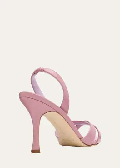 Manolo Blahnik 90mm Callasli Crossover Leather Slingback Sandals | Thumbnail 3 Manolo Blahnik 90mm Callasli Crossover Leather Slingback Sandals | Thumbnail 3