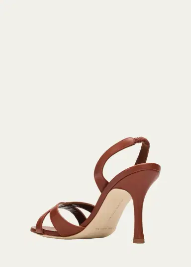 Manolo Blahnik 90mm Callasli Crossover Leather Slingback Sandals | Thumbnail 5 Manolo Blahnik 90mm Callasli Crossover Leather Slingback Sandals | Thumbnail 5