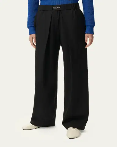 Loewe Logo Waist Asymmetric Pleated Pants | Thumbnail 4 Loewe Logo Waist Asymmetric Pleated Pants | Thumbnail 4
