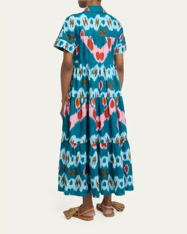 Erdem Abstract-Print Cotton Tiered Midi Shirtdress | Thumbnail 3