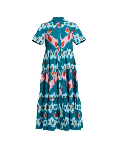 Erdem Abstract-Print Cotton Tiered Midi Shirtdress | Thumbnail 1
