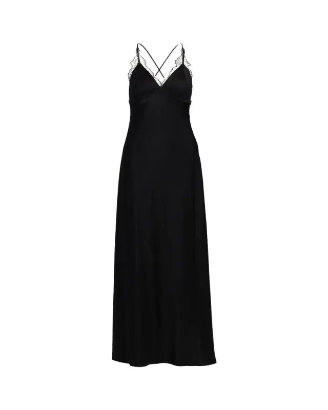 Kobi Halperin Evin Lace-Trim Satin Maxi Dress