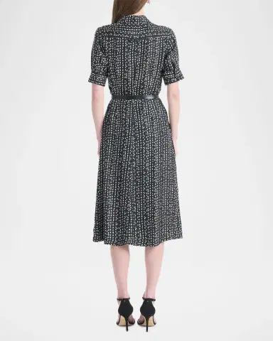 Altuzarra Kieran Abstract-Print Short-Sleeve Midi Shirtdress With Belt | Thumbnail 2 Altuzarra Kieran Abstract-Print Short-Sleeve Midi Shirtdress With Belt | Thumbnail 2