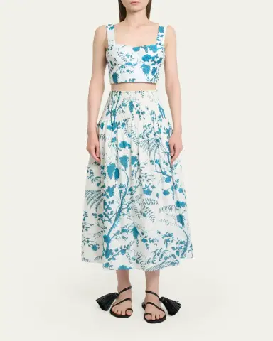 Erdem Floral-Print Cotton-Linen Bra Top | Thumbnail 2 Erdem Floral-Print Cotton-Linen Bra Top | Thumbnail 2