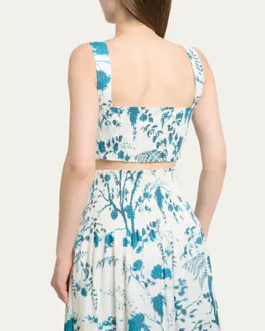 Erdem Floral-Print Cotton-Linen Bra Top | Thumbnail 3 Erdem Floral-Print Cotton-Linen Bra Top | Thumbnail 3