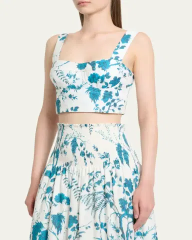 Erdem Floral-Print Cotton-Linen Bra Top | Thumbnail 4 Erdem Floral-Print Cotton-Linen Bra Top | Thumbnail 4