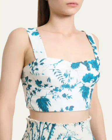 Erdem Floral-Print Cotton-Linen Bra Top | Thumbnail 5 Erdem Floral-Print Cotton-Linen Bra Top | Thumbnail 5
