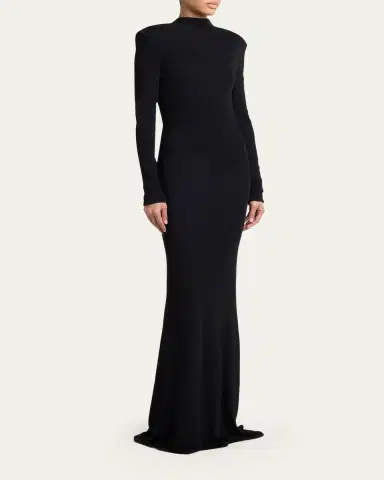 Tom Ford Mock-Neck Strong-Shoulder Cutout Gown | Thumbnail 4 Tom Ford Mock-Neck Strong-Shoulder Cutout Gown | Thumbnail 4