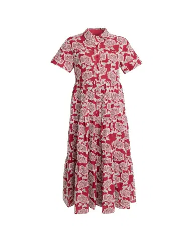 Erdem Embroidered Cotton Tiered Midi Shirtdress | Thumbnail 1 Erdem Embroidered Cotton Tiered Midi Shirtdress | Thumbnail 1
