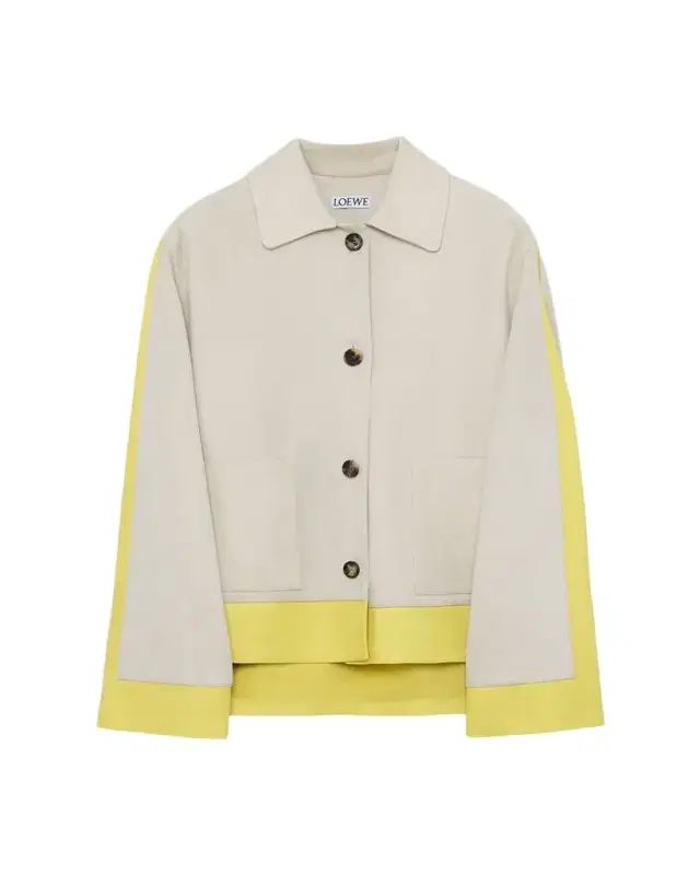 Loewe Turn Up Leather Colorblock Jacket