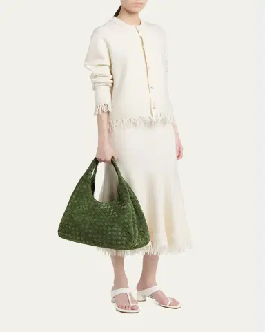 Bottega Veneta Campana Large Suede Shoulder Bag | Thumbnail 4 Bottega Veneta Campana Large Suede Shoulder Bag | Thumbnail 4