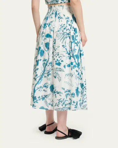 Erdem Floral Cotton-Linen Midi Skirt | Thumbnail 3 Erdem Floral Cotton-Linen Midi Skirt | Thumbnail 3