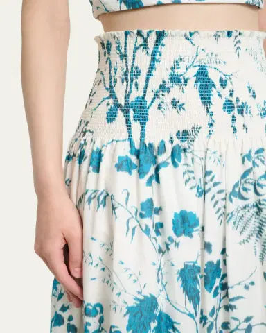 Erdem Floral Cotton-Linen Midi Skirt | Thumbnail 5 Erdem Floral Cotton-Linen Midi Skirt | Thumbnail 5