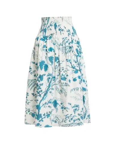 Erdem Floral Cotton-Linen Midi Skirt | Thumbnail 1 Erdem Floral Cotton-Linen Midi Skirt | Thumbnail 1