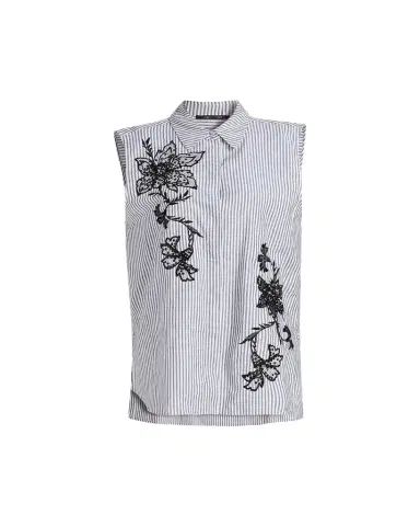 Kobi Halperin Aerin Striped Floral-Embroidered Blouse | Thumbnail 1 Kobi Halperin Aerin Striped Floral-Embroidered Blouse | Thumbnail 1